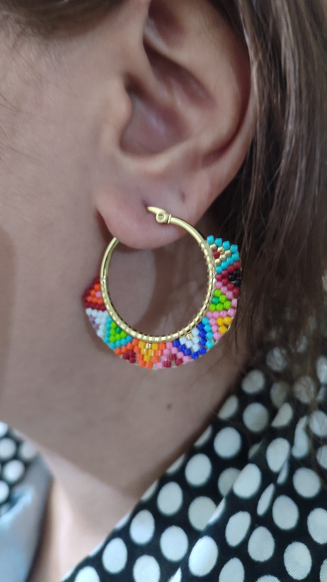 گوشواره حلقه ای رنگارنگ