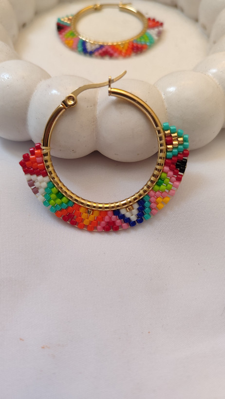 گوشواره حلقه ای رنگارنگ